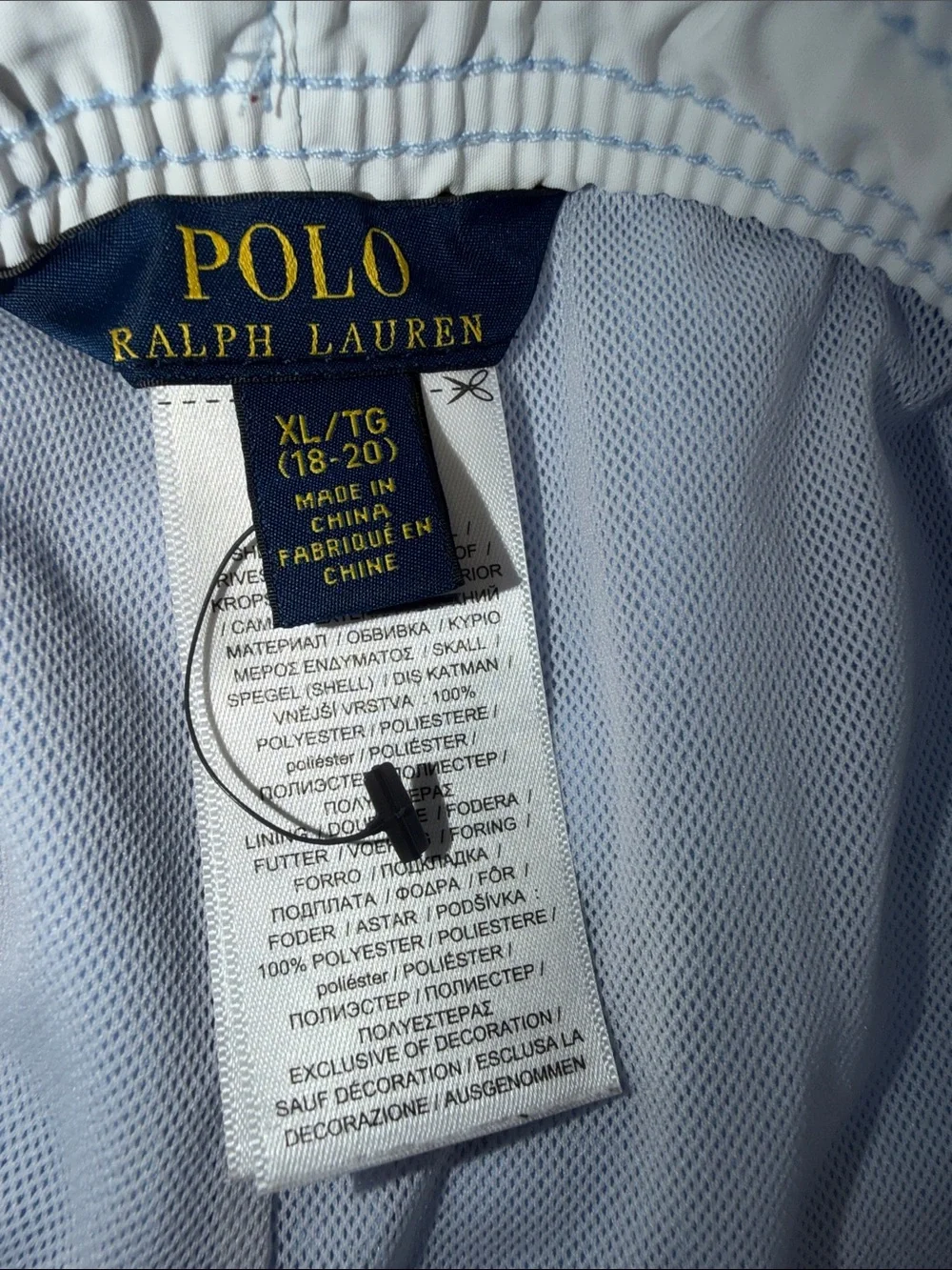 Polo by Ralph Lauren Powder Blue Elastic Waist Swim Trunks